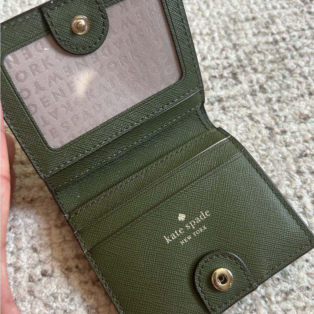 kate spade Olive Green and Cream Leather Shoulder Bag with Matching Wallet - Picture 4 of 9